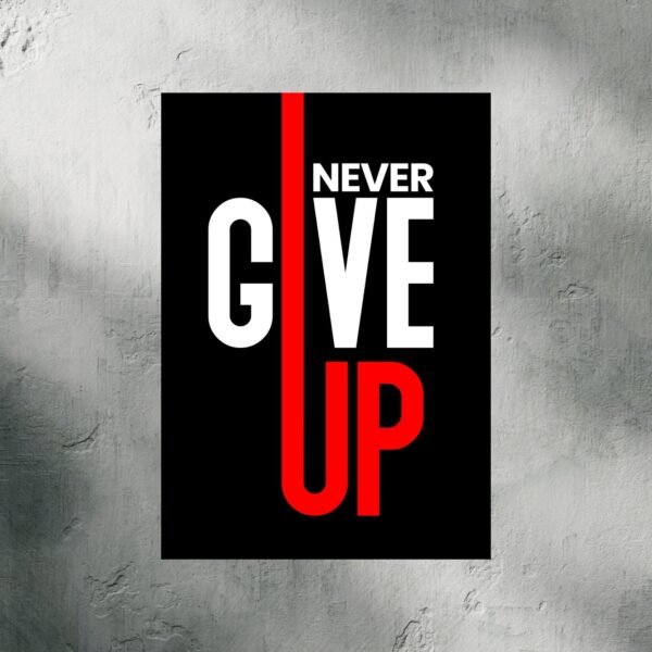 Never Give Up | Motivational | A3 & A4 Size - Image 2