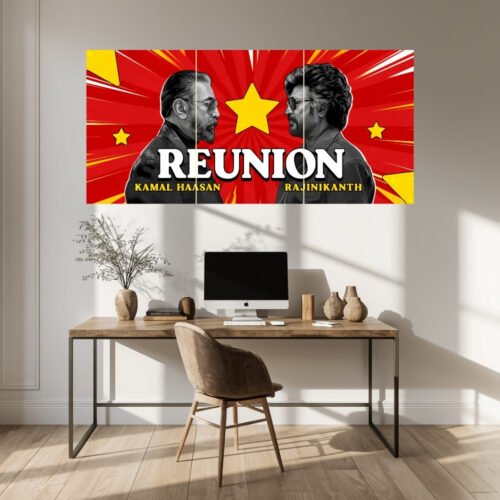 Reunion (Rajini & Kamal) | 3-Piece Set | Split Wall Poster